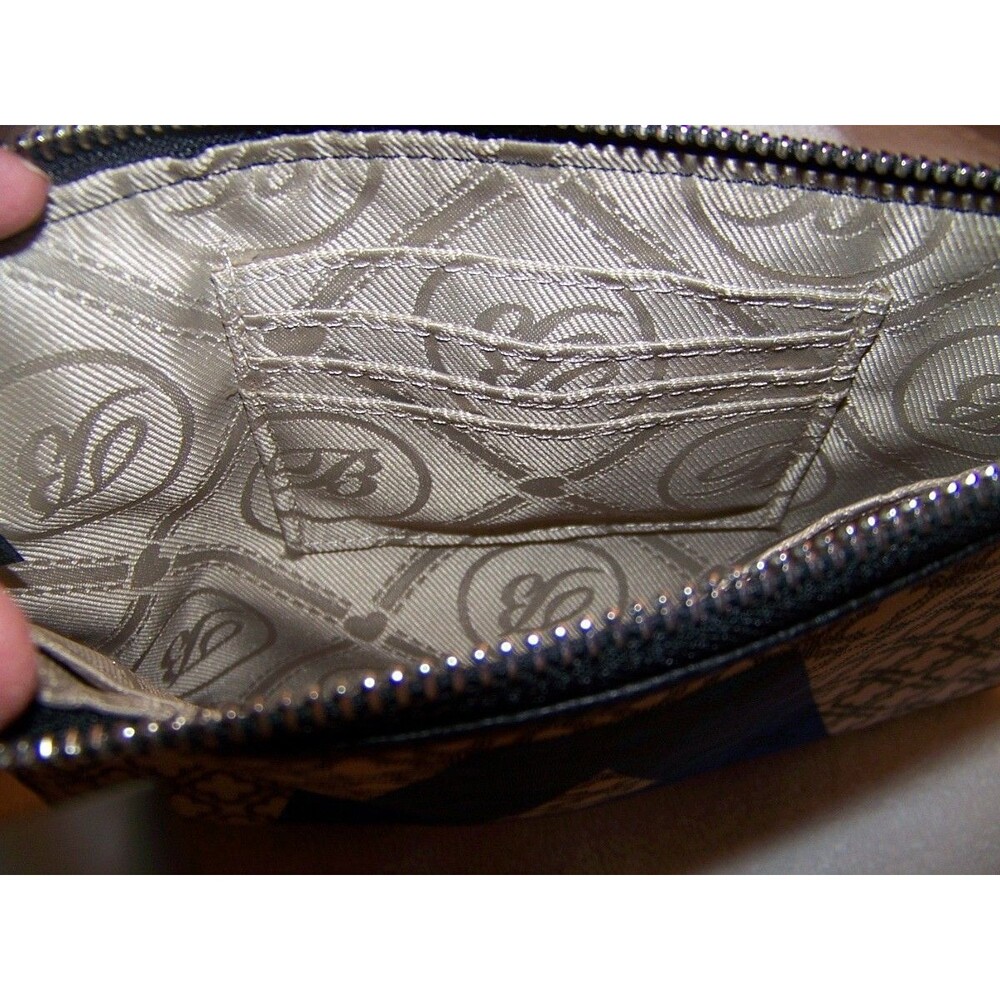 Brighton Initial “A” Crossbody Bag Convertible Purse Black White Blue Monogram - Picture 4 of 6